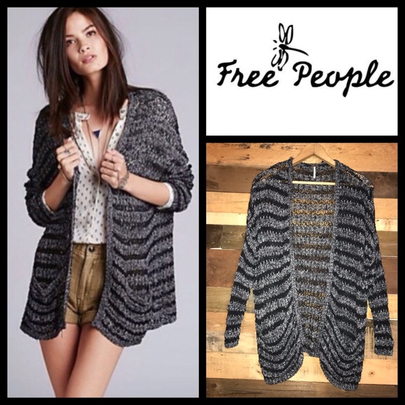 Free People Sweaters - Free People Striped Knit Cardigan Sweater